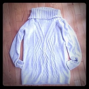Motherhood Maternity Cream Knit Turtleneck Sweater